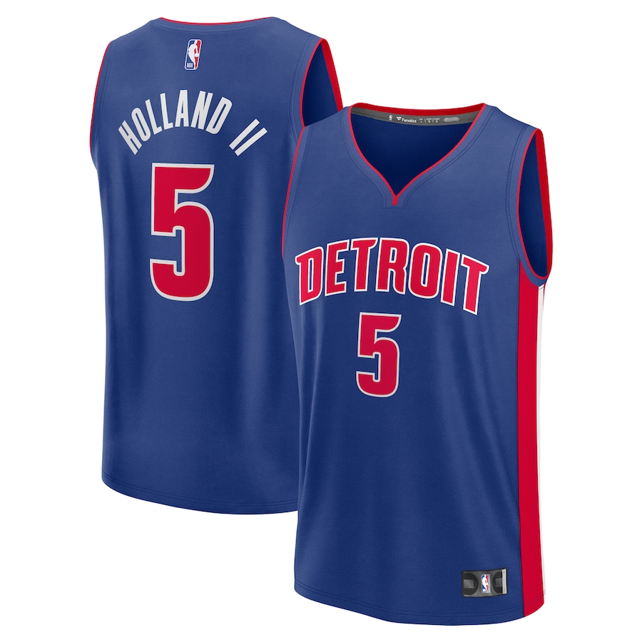 Youth Detroit Pistons Ron Holland Fanatics Blue 2024 NBA Draft Fast Break Player Jersey - Icon Edition - ujerseystore