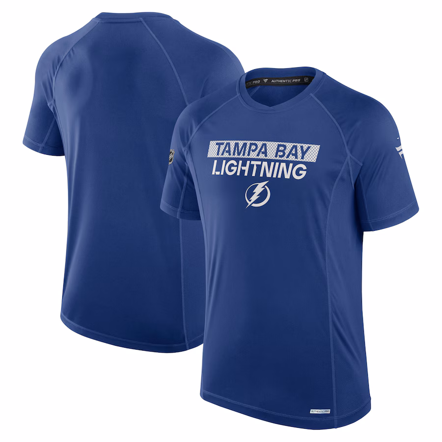 Men's Tampa Bay Lightning Fanatics Blue Authentic Pro Rink Tech T-Shirt - ujerseystore
