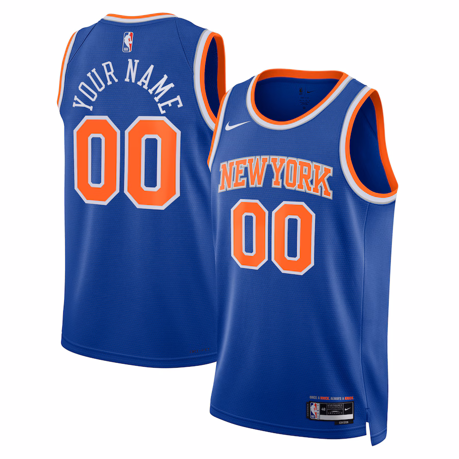 Unisex New York Knicks Nike Blue Swingman Custom Jersey - Icon Edition - ujerseystore
