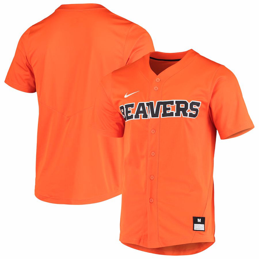 Men's Nike Orange Oregon State Beavers Vapor Untouchable Elite Replica Full-Button Baseball Jersey - ujerseystore
