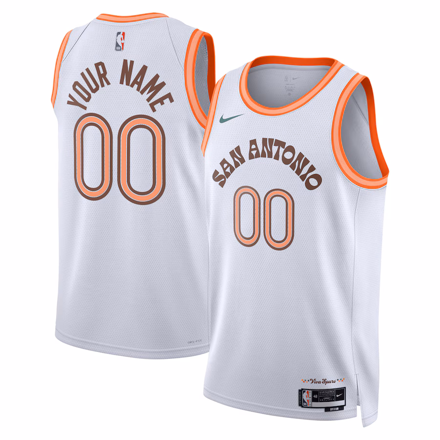 Unisex San Antonio Spurs Nike White 2023/24 Custom Swingman Jersey - City Edition - ujerseystore