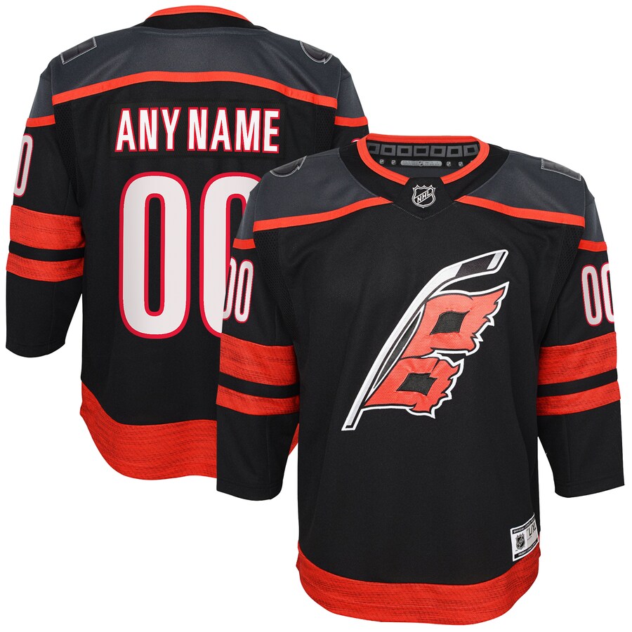 Youth Carolina Hurricanes Black Home Premier Custom Jersey - ujerseystore