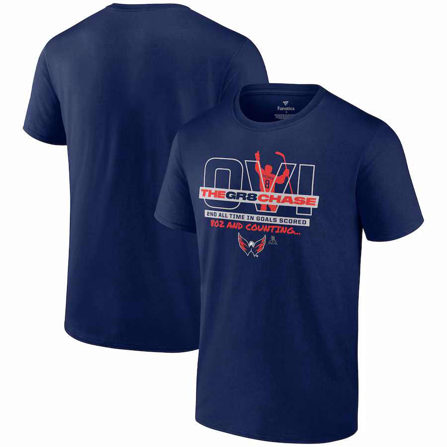Men's Washington Capitals Alexander Ovechkin Navy GR8 Chase T-Shirt - ujerseystore