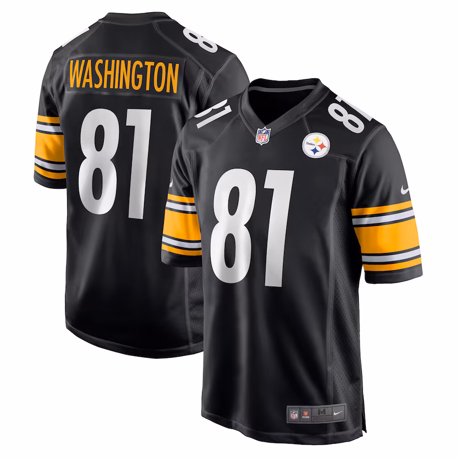 Men's Pittsburgh Steelers Scotty Washington Nike  Black  Game Jersey - ujerseystore