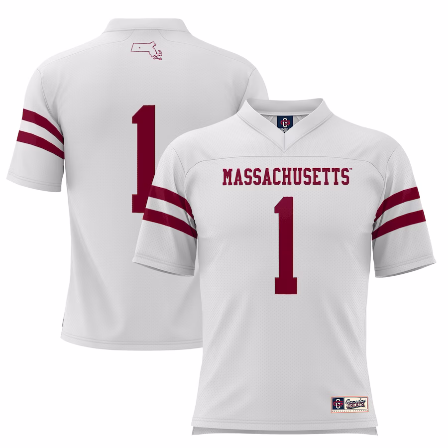 #1 UMass Minutemen GameDay Greats Football Jersey - White - ujerseystore