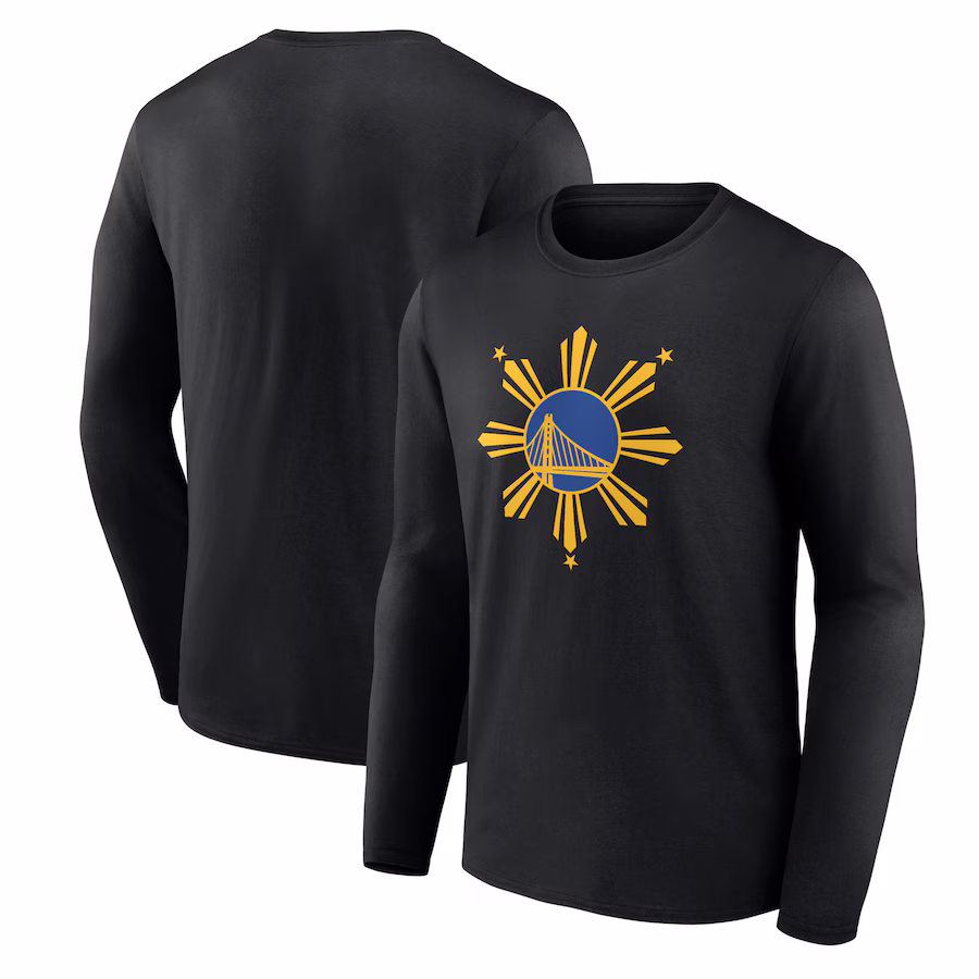 Men's Golden State Warriors  Black Filipino Heritage Long Sleeve T-Shirt - ujerseystore