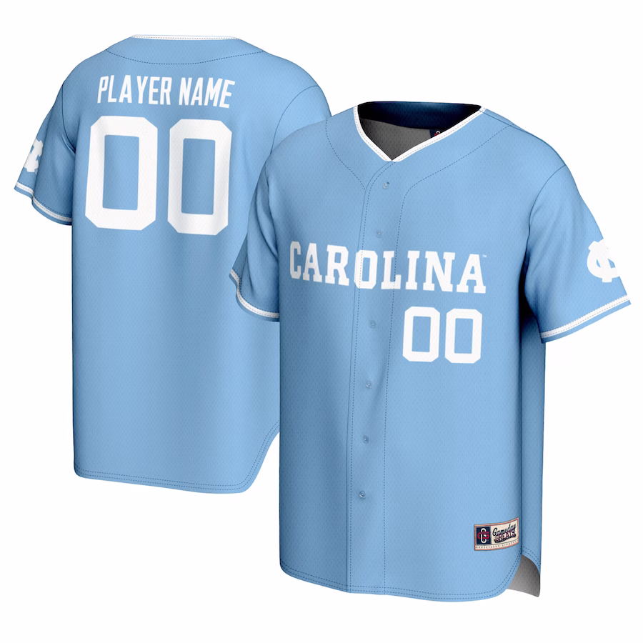 North Carolina Tar Heels GameDay Greats NIL Pick-A-Player Lightweight Baseball Jersey - Carolina Blue - ujerseystore