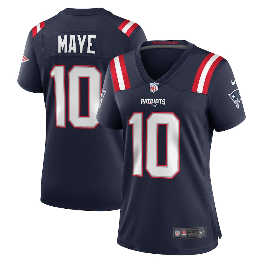 Women's New England Patriots Drake Maye Nike Navy Player Game Jersey - ujerseystore