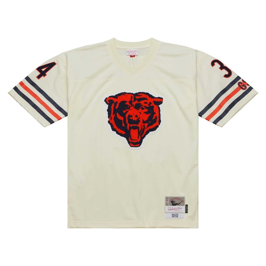 Men's Chicago Bears Walter Payton Mitchell & Ness Cream Chainstitch Legacy Jersey - ujerseystore