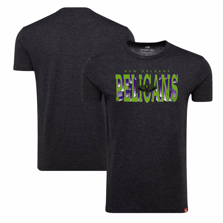 Men's New Orleans Pelicans Sportiqe Heather Black City Edition Comfy Tri-Blend T-Shirt - ujerseystore