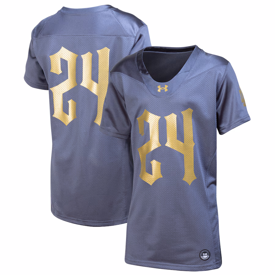 Youth Under Armour Navy Notre Dame Fighting Irish 2024 Shamrock Series Replica Jersey - ujerseystore