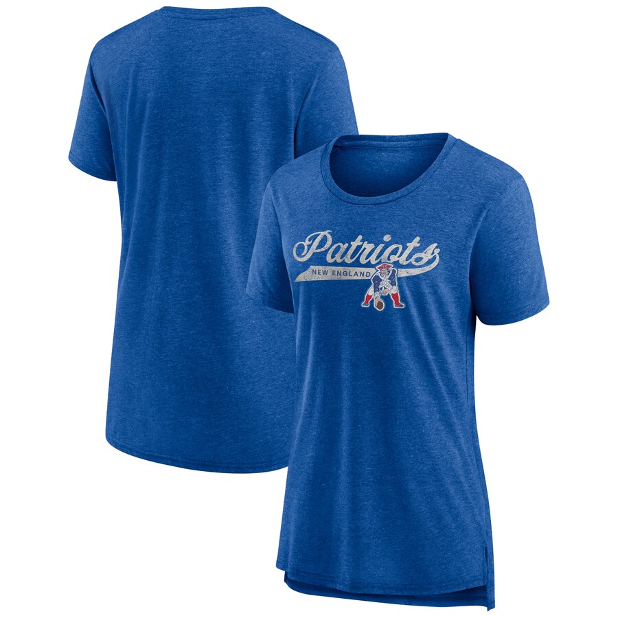 Women's New England Patriots Fanatics Heather Royal Original Play Tri-Blend T-Shirt - ujerseystore
