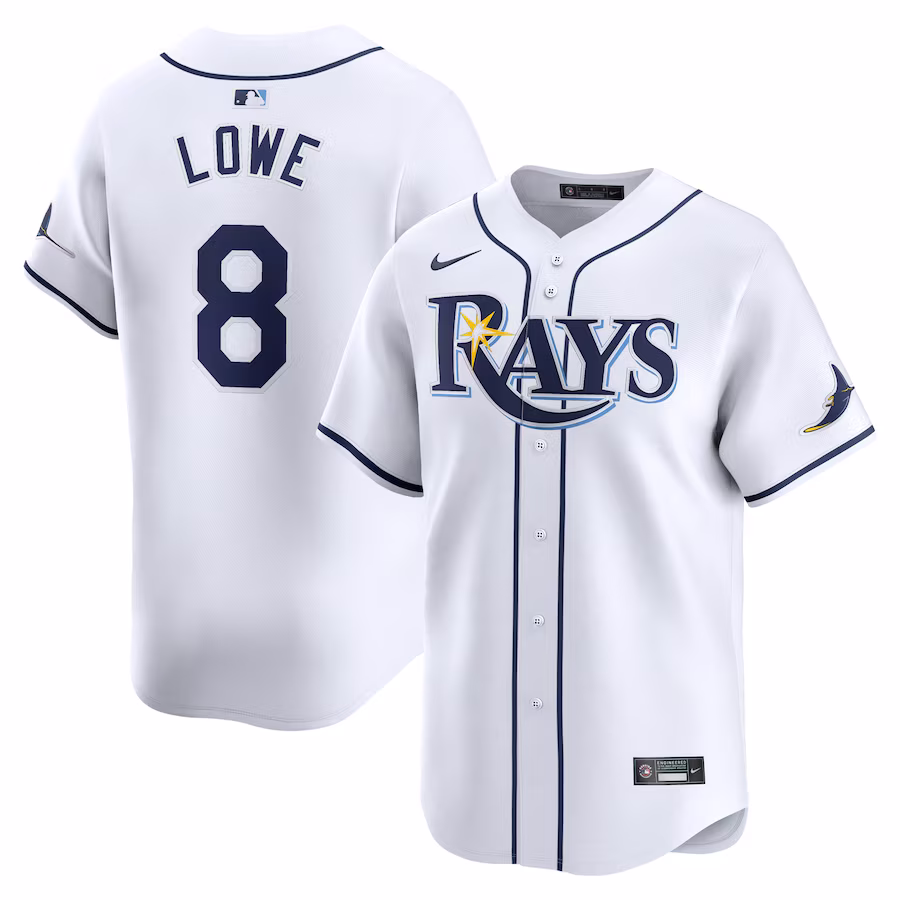Men's Tampa Bay Rays Brandon Lowe Nike White Home Limited Player Jersey - ujerseystore