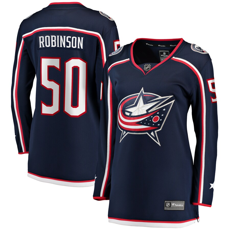 Women's Columbus Blue Jackets Eric Robinson Fanatics Branded Navy Home Breakaway Player Jersey - ujerseystore