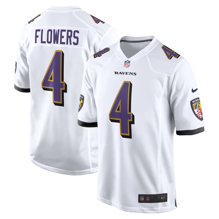 Men's Baltimore Ravens Zay Flowers Nike  White  Game Jersey - ujerseystore