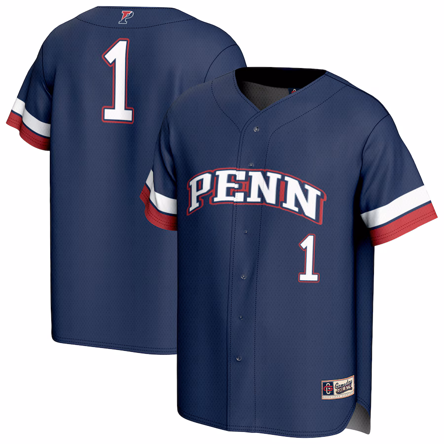 Unisex GameDay Greats  Navy Pennsylvania Quakers Pick-A-Player Baseball Fashion Jersey - ujerseystore