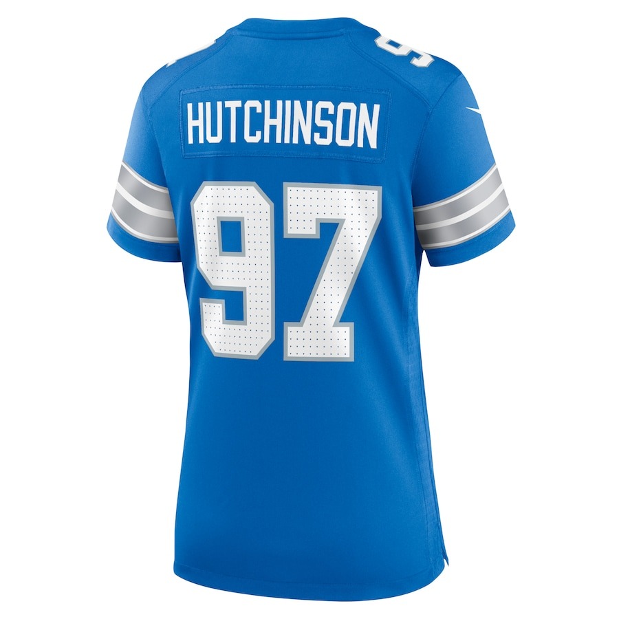 Women's Detroit Lions Aidan Hutchinson Nike Blue Game Jersey - ujerseystore