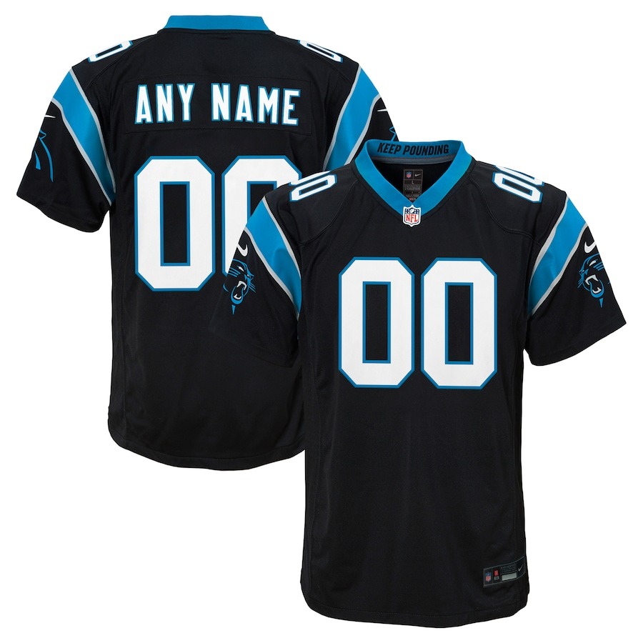 Youth Carolina Panthers  Nike Black Custom Game Jersey - ujerseystore