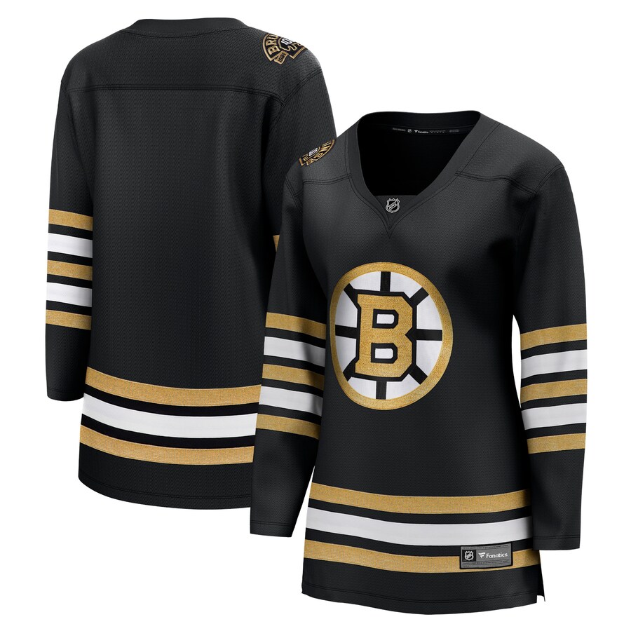 Women's Boston Bruins  Fanatics Branded Black 100th Anniversary Premier Breakaway Jersey - ujerseystore