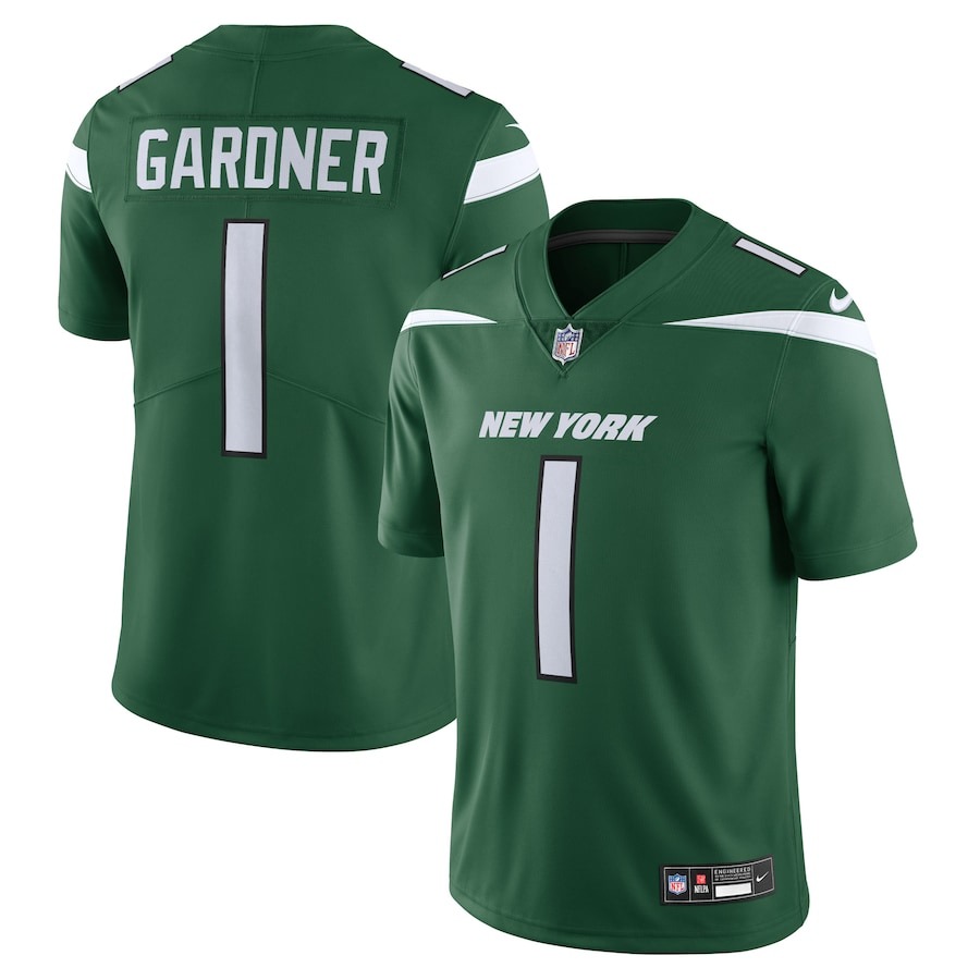 Men's New York Jets Ahmad Sauce Gardner Nike Gotham Green Vapor Untouchable Limited Jersey - ujerseystore