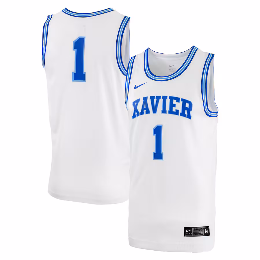Men's Nike #0 White Xavier Musketeers Replica Basketball Jersey - ujerseystore
