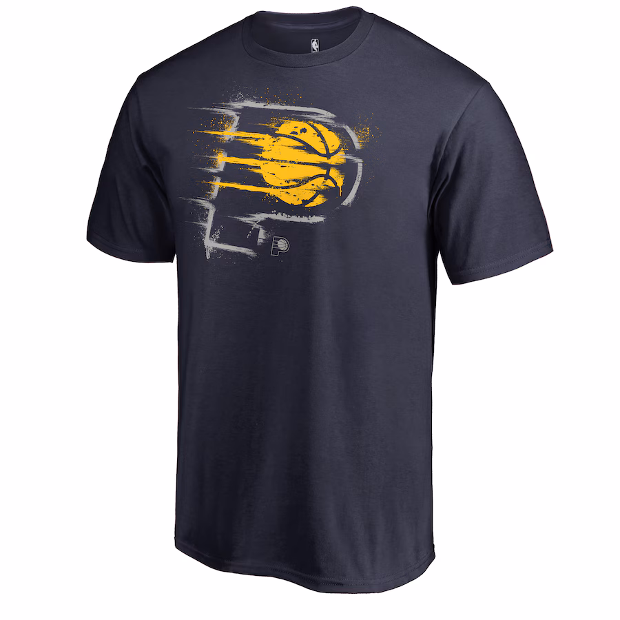 Men's Indiana Pacers Navy Splatter Logo T-Shirt - ujerseystore