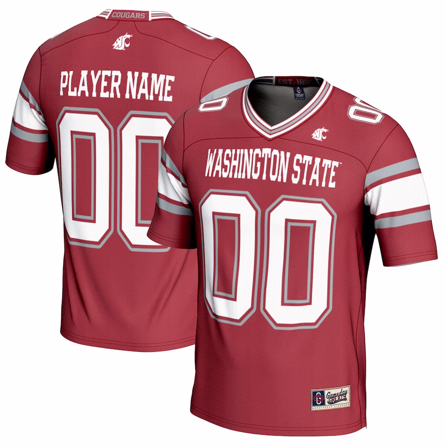 Washington State Cougars GameDay Greats NIL Pick-A-Player Football Jersey - Crimson - ujerseystore