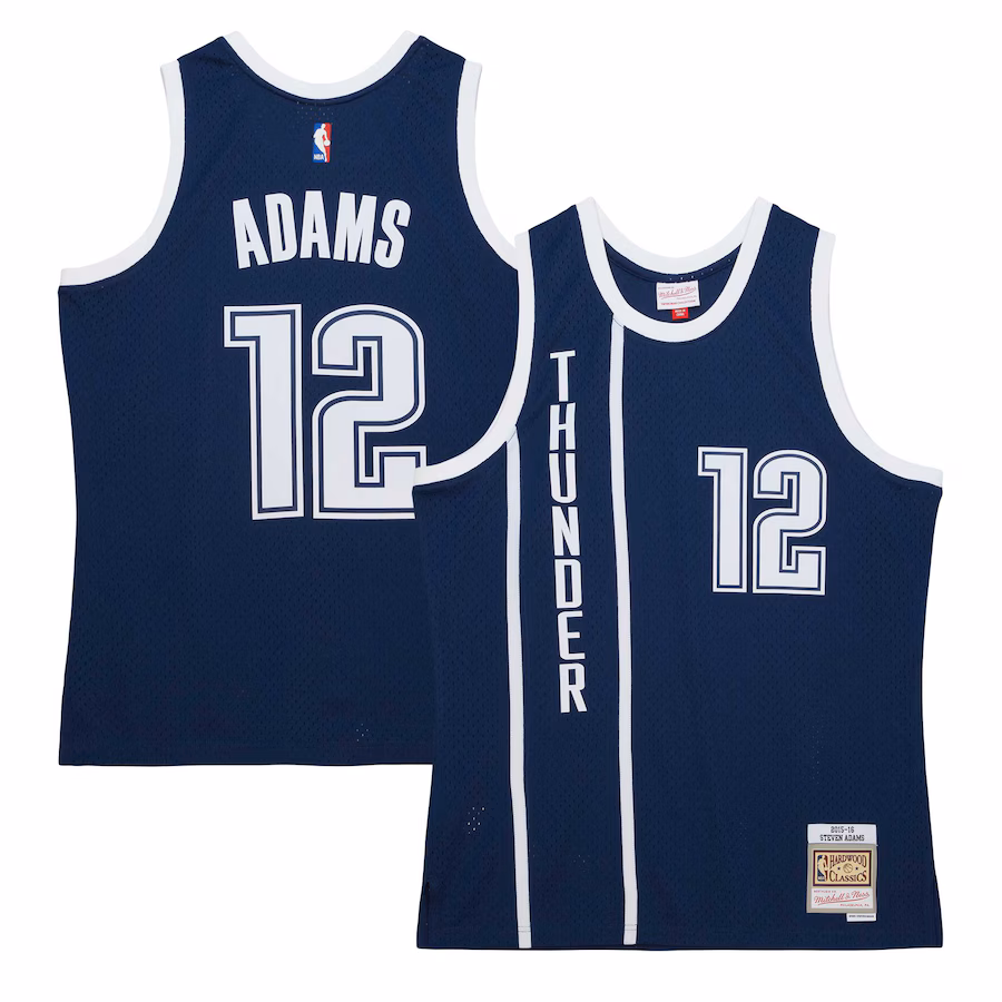 Men's Oklahoma City Thunder Steven Adams Mitchell & Ness Navy  2015/16 Hardwood Classics Alternate Swingman Jersey - ujerseystore