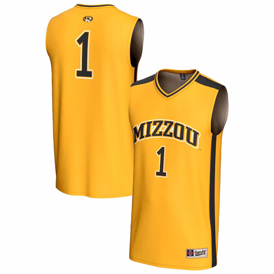 Unisex GameDay Greats #1 Gold Missouri Tigers Lightweight Collegiate Basketball Fashion Jersey - ujerseystore