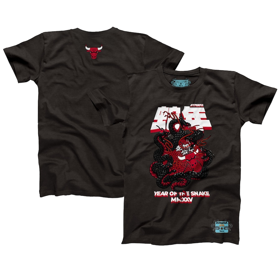 Unisex Chicago Bulls NBALab x Hyperfly Heather Black Year of the Snake Lunar New Year Collection T-Shirt - ujerseystore