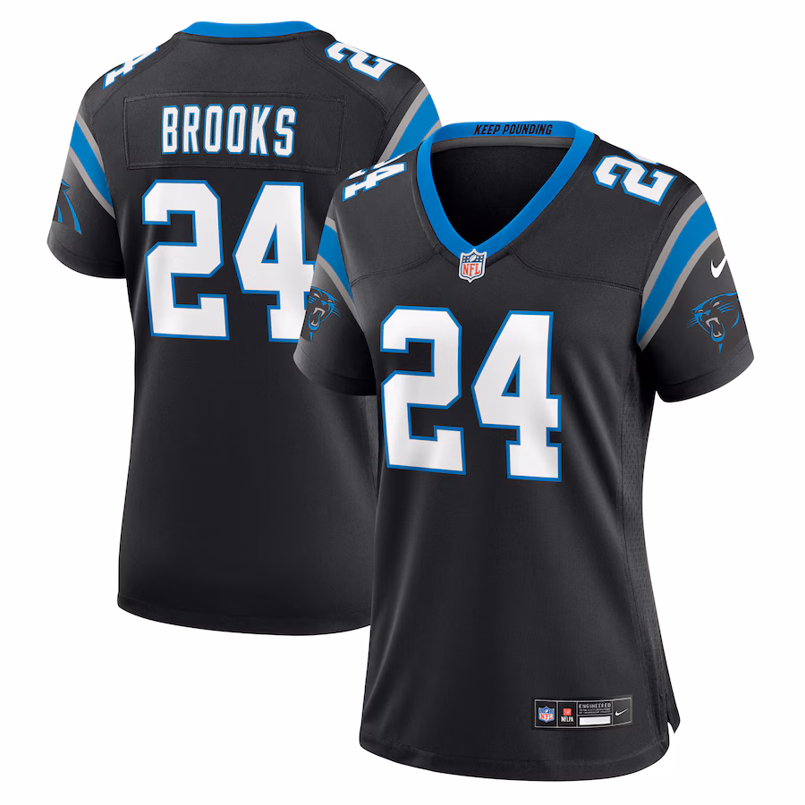 Women's Carolina Panthers Jonathon Brooks Nike Black Game Jersey - ujerseystore