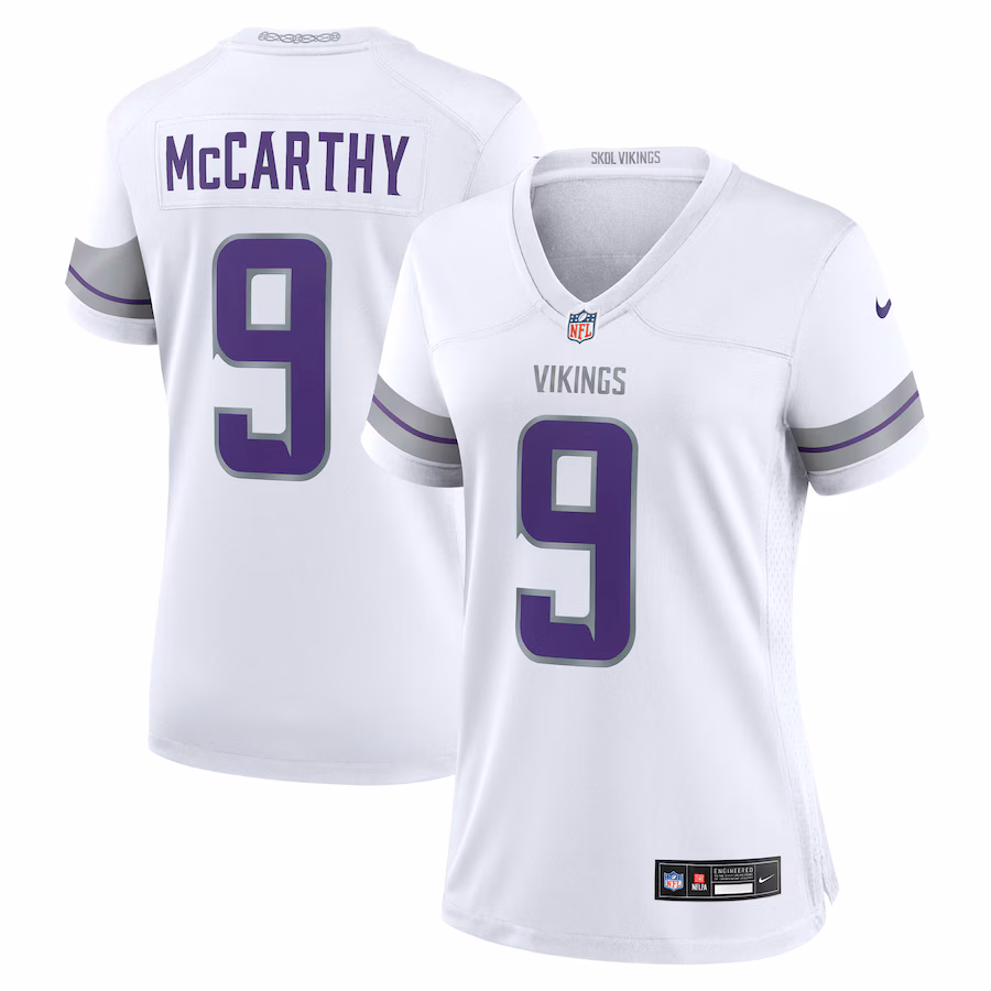Women's Minnesota Vikings J.J. McCarthy Nike White Alternate Game Player Jersey - ujerseystore