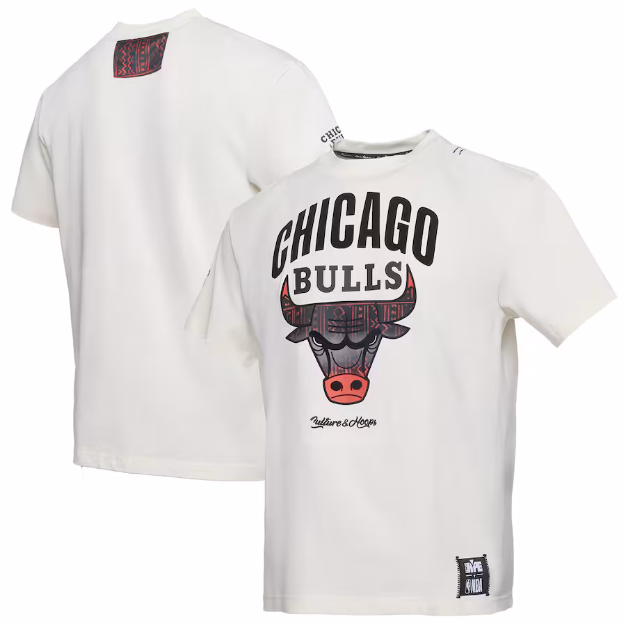 Men's Chicago Bulls  NBA x Two Hype Cream Culture & Hoops Collection Premium T-Shirt - ujerseystore