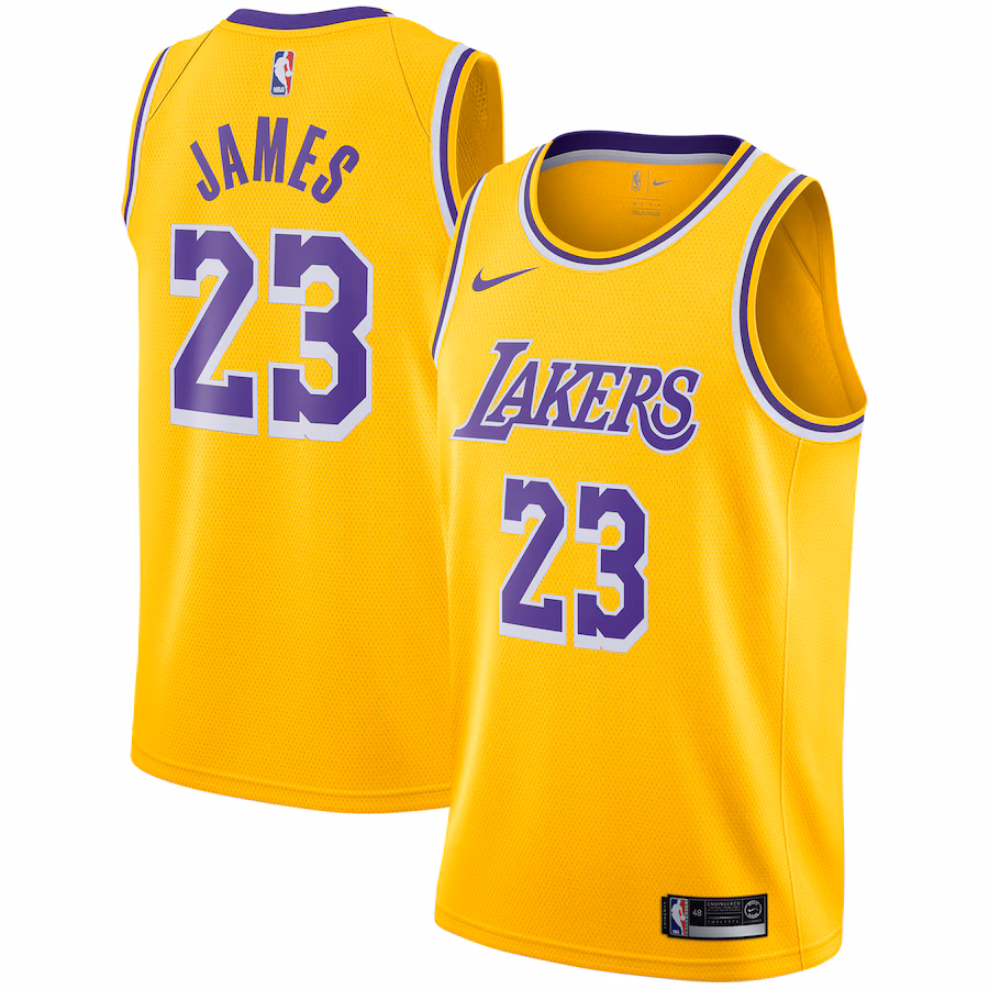 Men's Los Angeles Lakers LeBron James Nike Gold Swingman Player Jersey - Icon Edition - ujerseystore