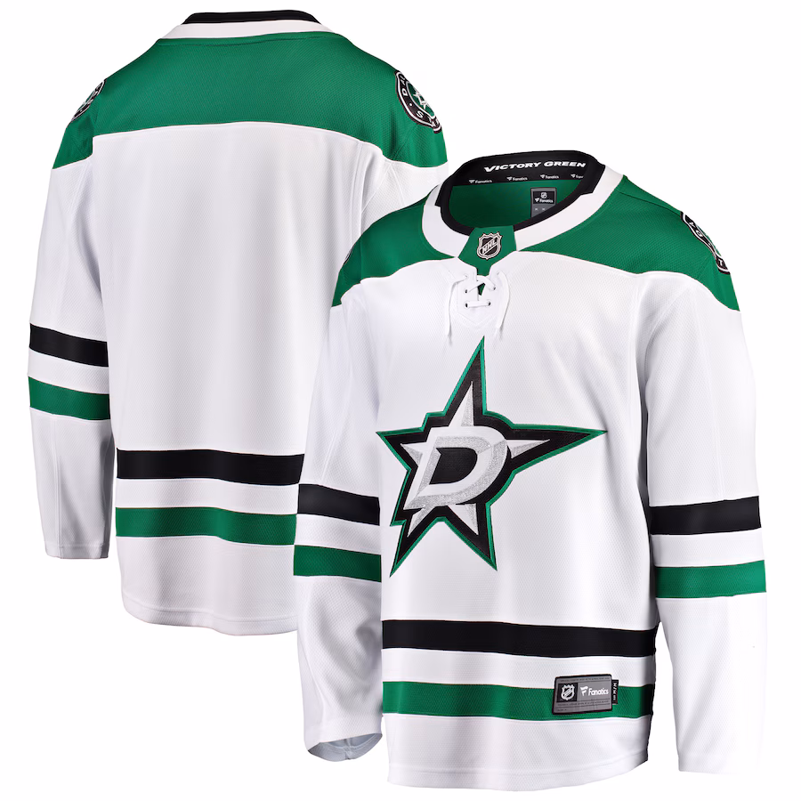 Men's Dallas Stars Fanatics White Breakaway Away Jersey - ujerseystore