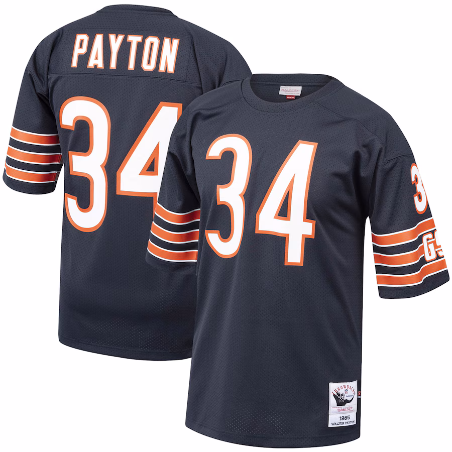 Men's Chicago Bears 1985 Walter Payton Mitchell & Ness Navy Authentic Throwback Retired Player Jersey - ujerseystore