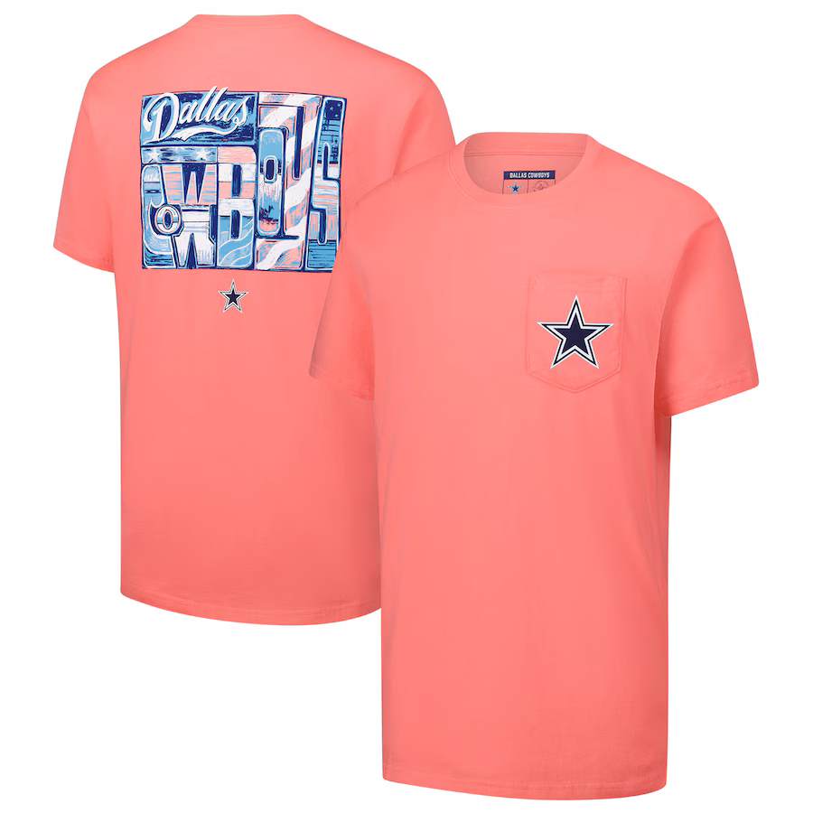 Women's Dallas Cowboys Lauren James Coral Folksy Americana T-Shirt - ujerseystore