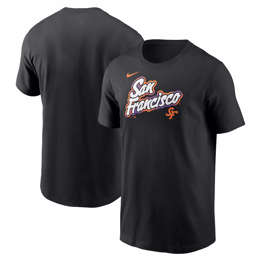 Men's San Francisco Giants Nike Black 2025 City Connect Wordmark T-Shirt - ujerseystore