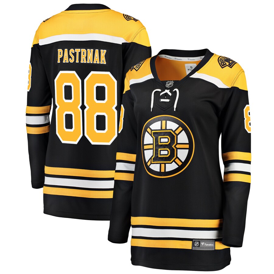 Women's Boston Bruins David Pastrnak Fanatics Branded Black Breakaway Player Jersey - ujerseystore