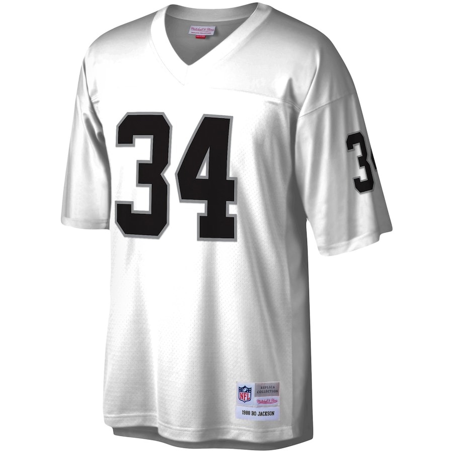 Men's Las Vegas Raiders Bo Jackson Mitchell & Ness White Legacy Replica Jersey - ujerseystore