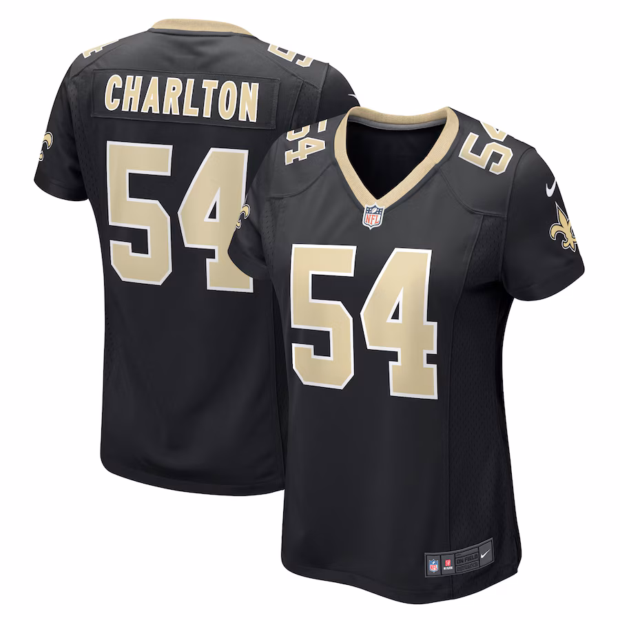 Women's New Orleans Saints Taco Charlton Nike Black Game Player Jersey - ujerseystore