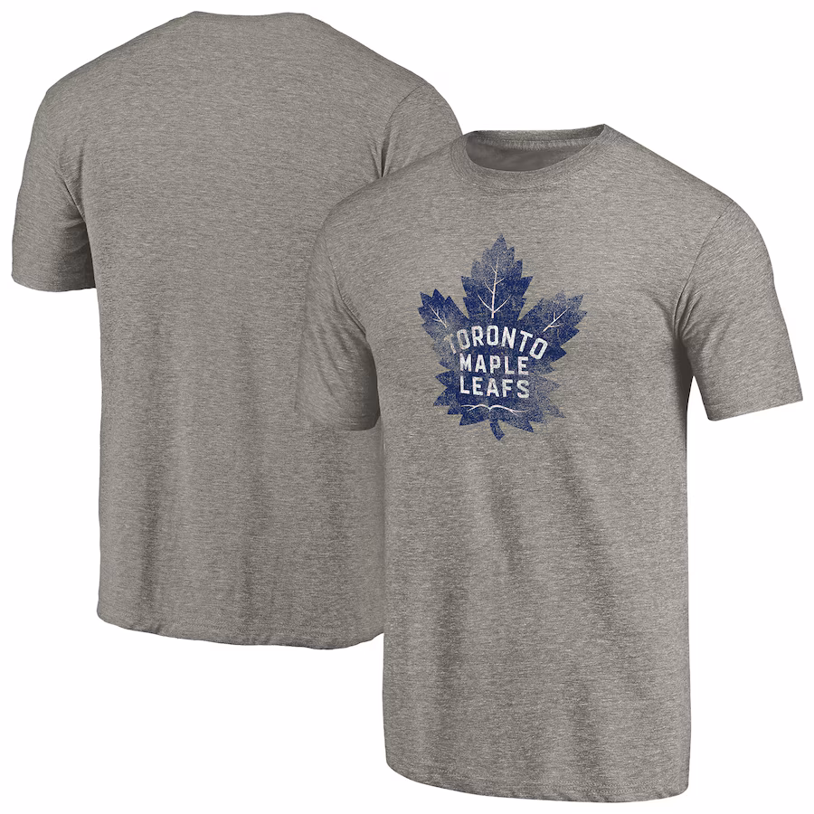 Men's Toronto Maple Leafs Ash Distressed Team Tri-Blend T-Shirt - ujerseystore
