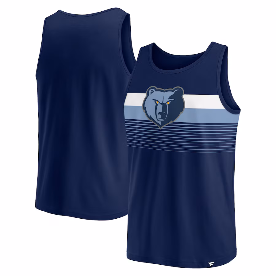 Men's Memphis Grizzlies Fanatics Navy Wild Game Tank Top - ujerseystore