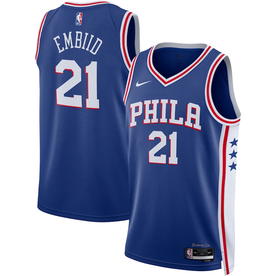 Unisex Philadelphia 76ers Joel Embiid Nike Royal Swingman Jersey - Icon Edition - ujerseystore