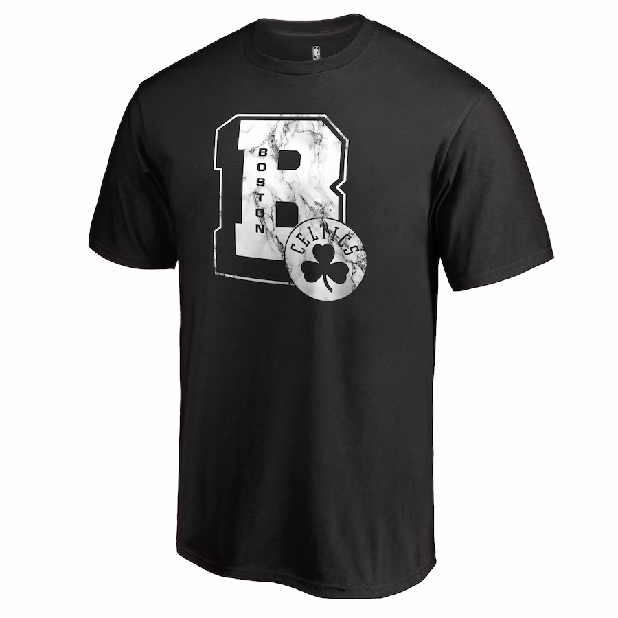 Men's Boston Celtics Black Letterman T-Shirt - ujerseystore
