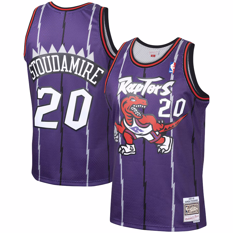 Men's Toronto Raptors Damon Stoudamire Mitchell & Ness Purple 1995/96 Hardwood Classics Swingman Jersey - ujerseystore