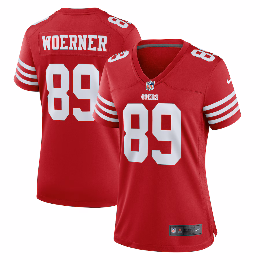 Women's San Francisco 49ers Charlie Woerner Nike  Scarlet  Game Jersey - ujerseystore