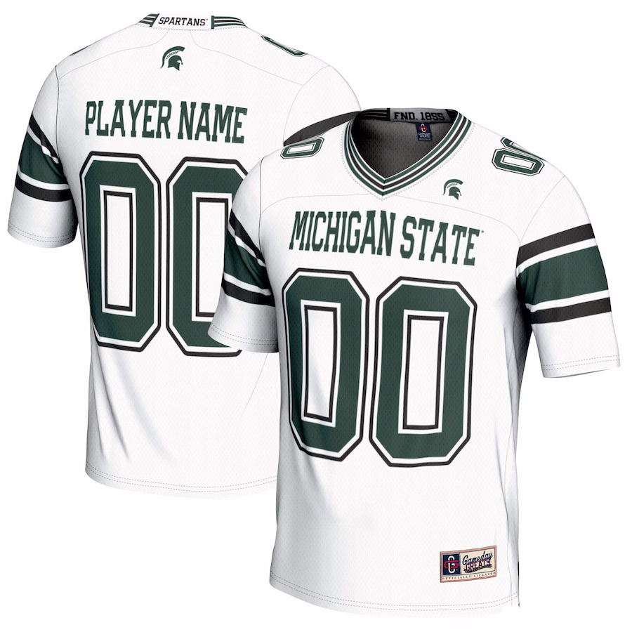 Michigan State Spartans GameDay Greats Youth NIL Pick-A-Player Football Jersey - White - ujerseystore