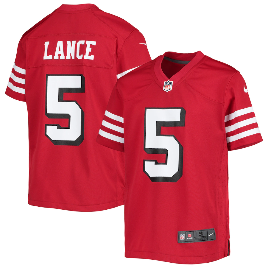 Youth San Francisco 49ers Trey Lance Nike Scarlet Game Jersey - ujerseystore