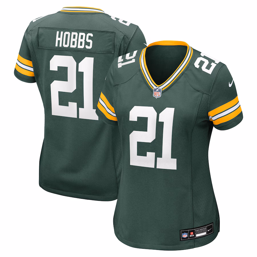 Women's Green Bay Packers Nate Hobbs Nike Green Team Game Jersey - ujerseystore
